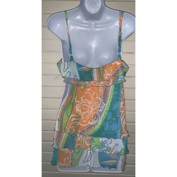 W Work To Weekend Size 8 Top Sleeveless Tiered Layered Adjustable Straps EUC - Picture 6 of 8